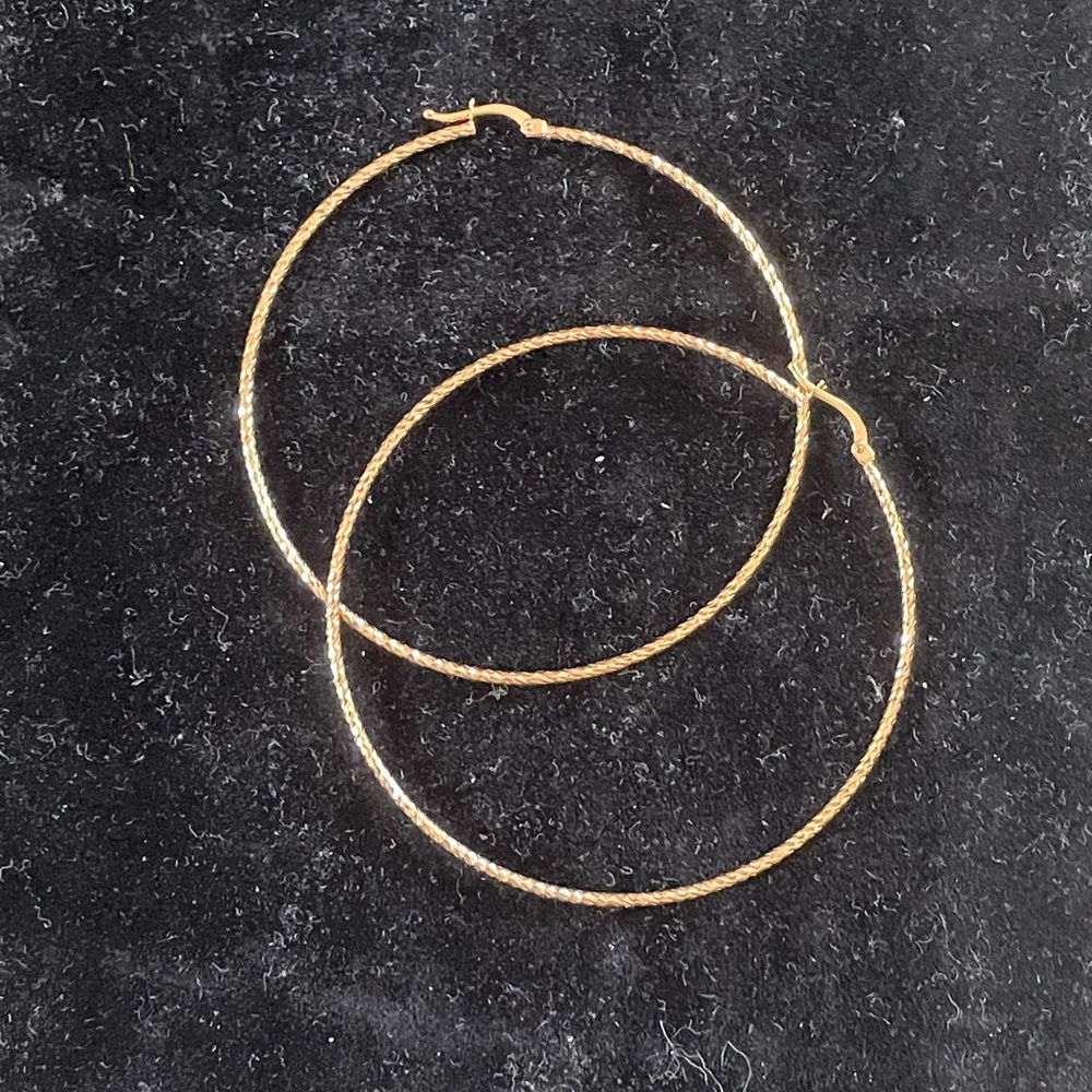 Italian 14k Rose Gold Hoop Earrings / 5 grams